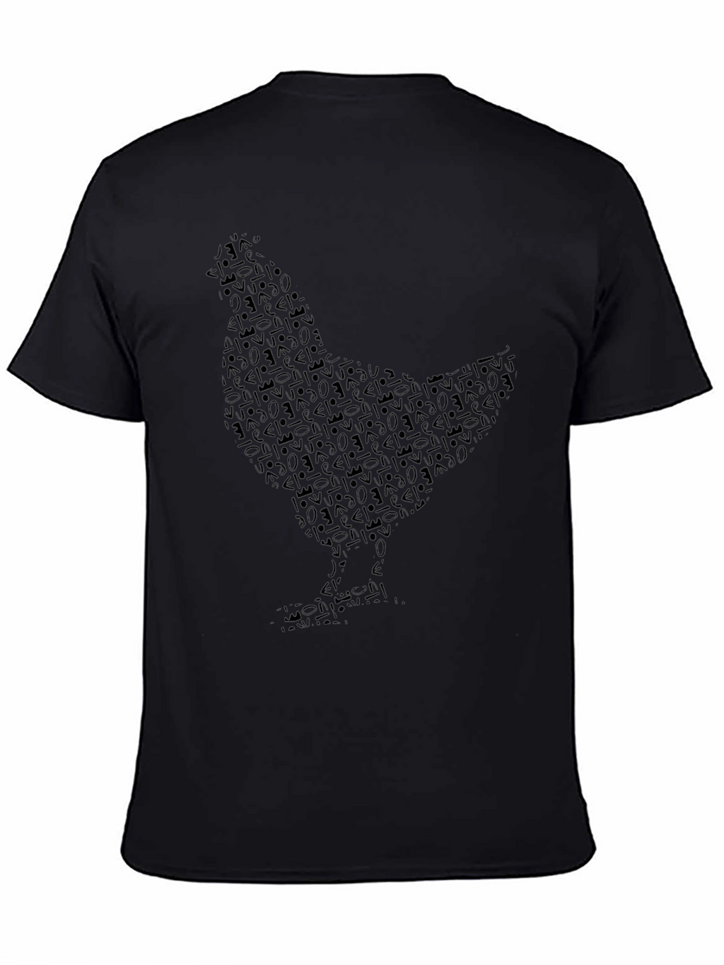 Abstract Chicken Graphic Black T-Shirt