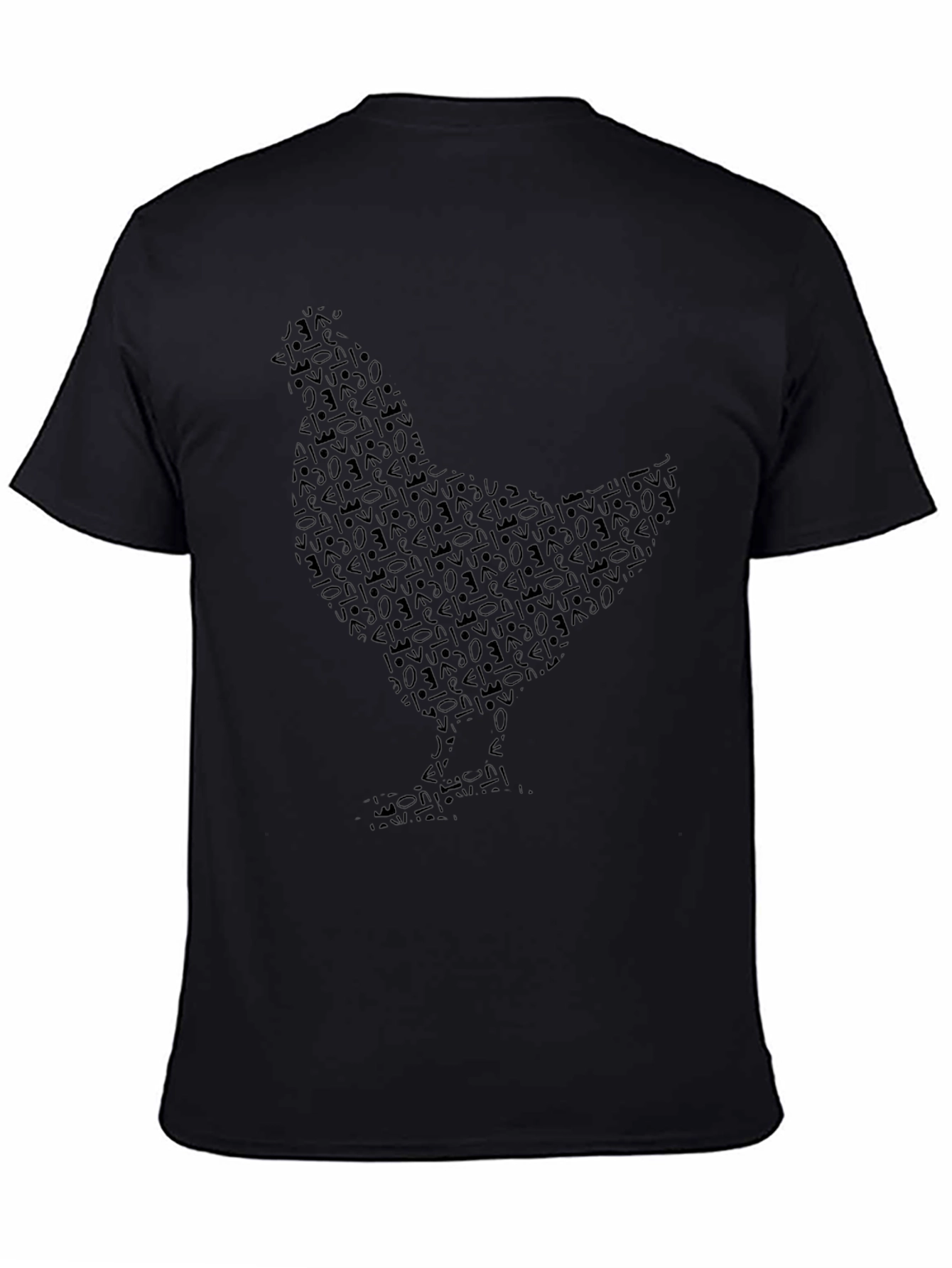 Abstract Chicken Graphic Black T-Shirt