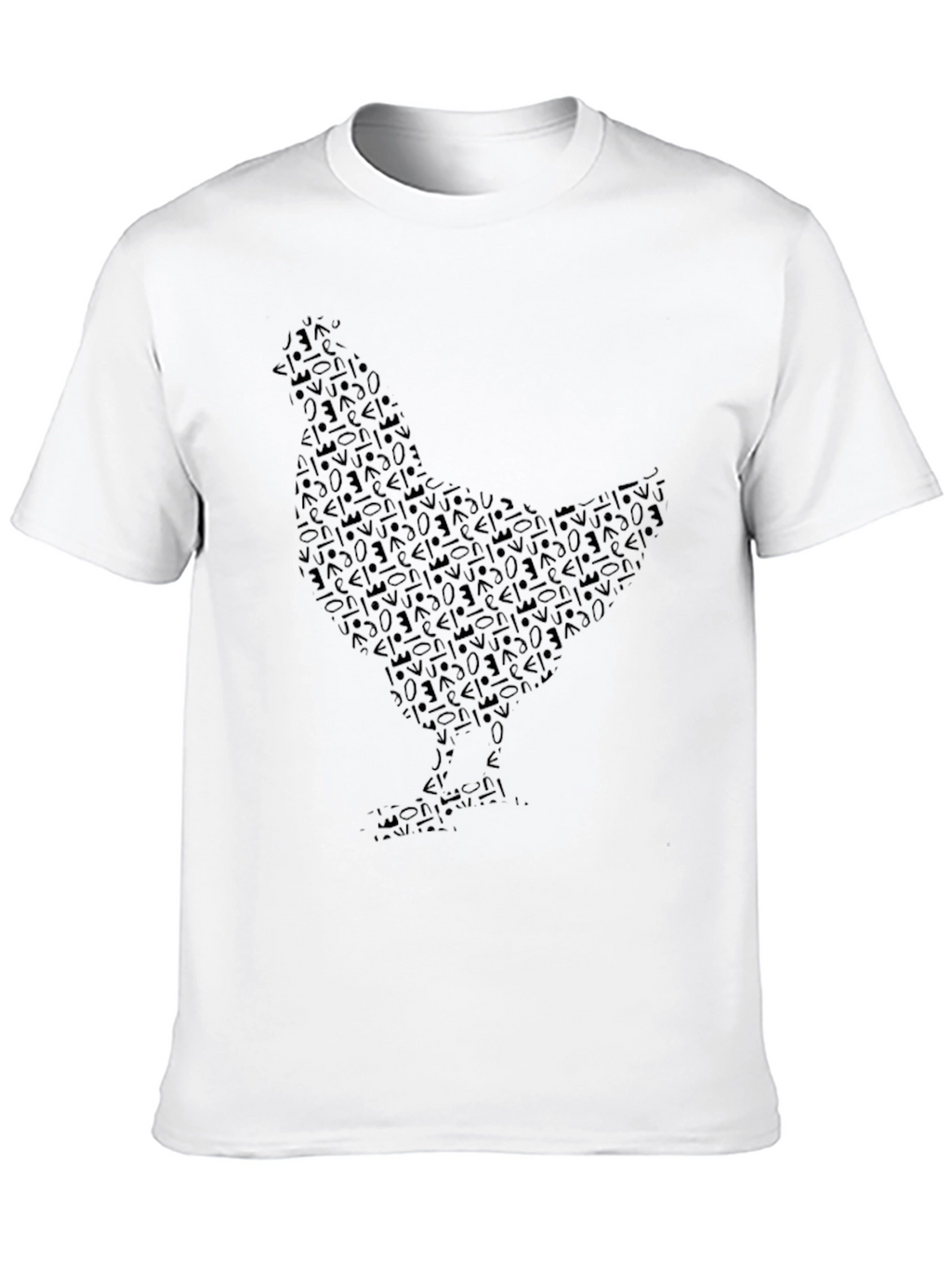 Abstract Chicken Graphic Black T-Shirt