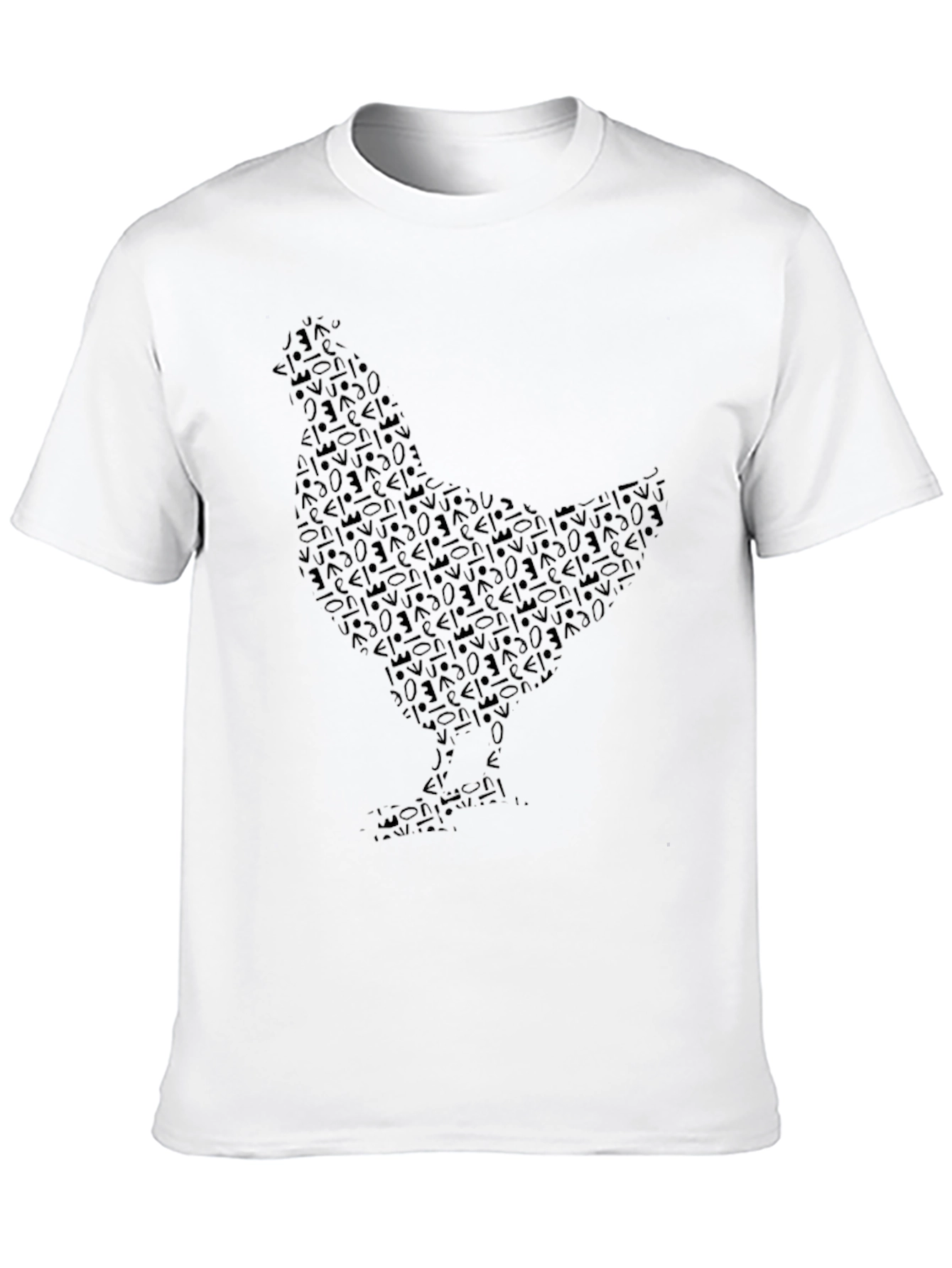 Abstract Chicken Graphic Black T-Shirt