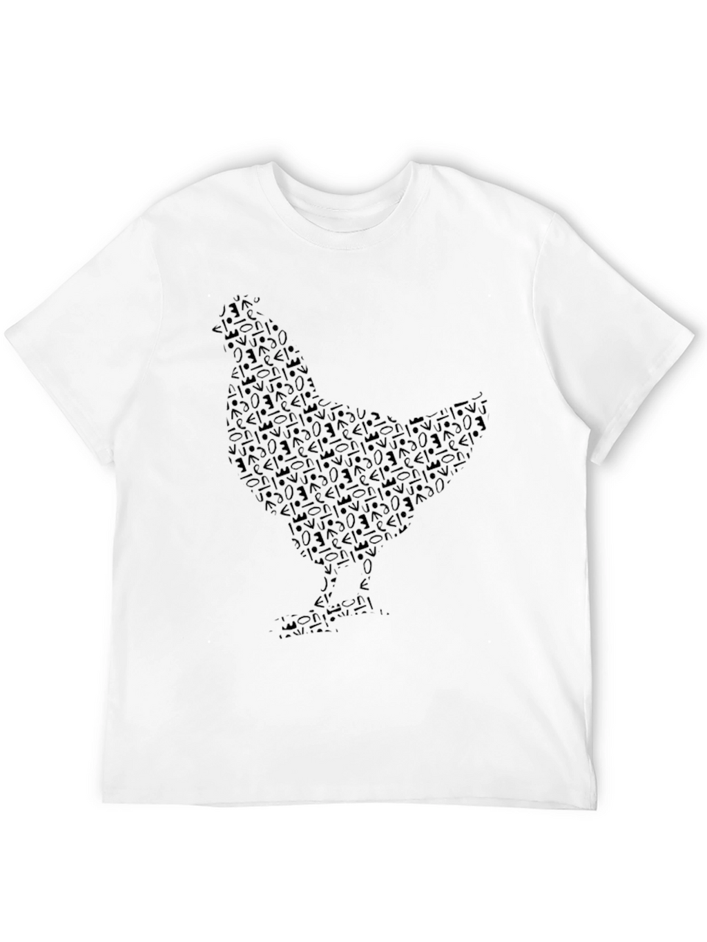 Abstract Chicken Graphic Black T-Shirt