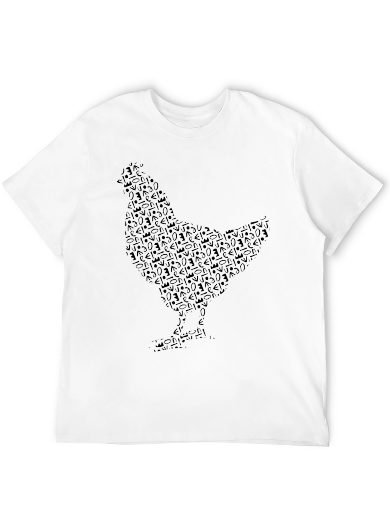 Abstract Chicken Graphic Black T-Shirt