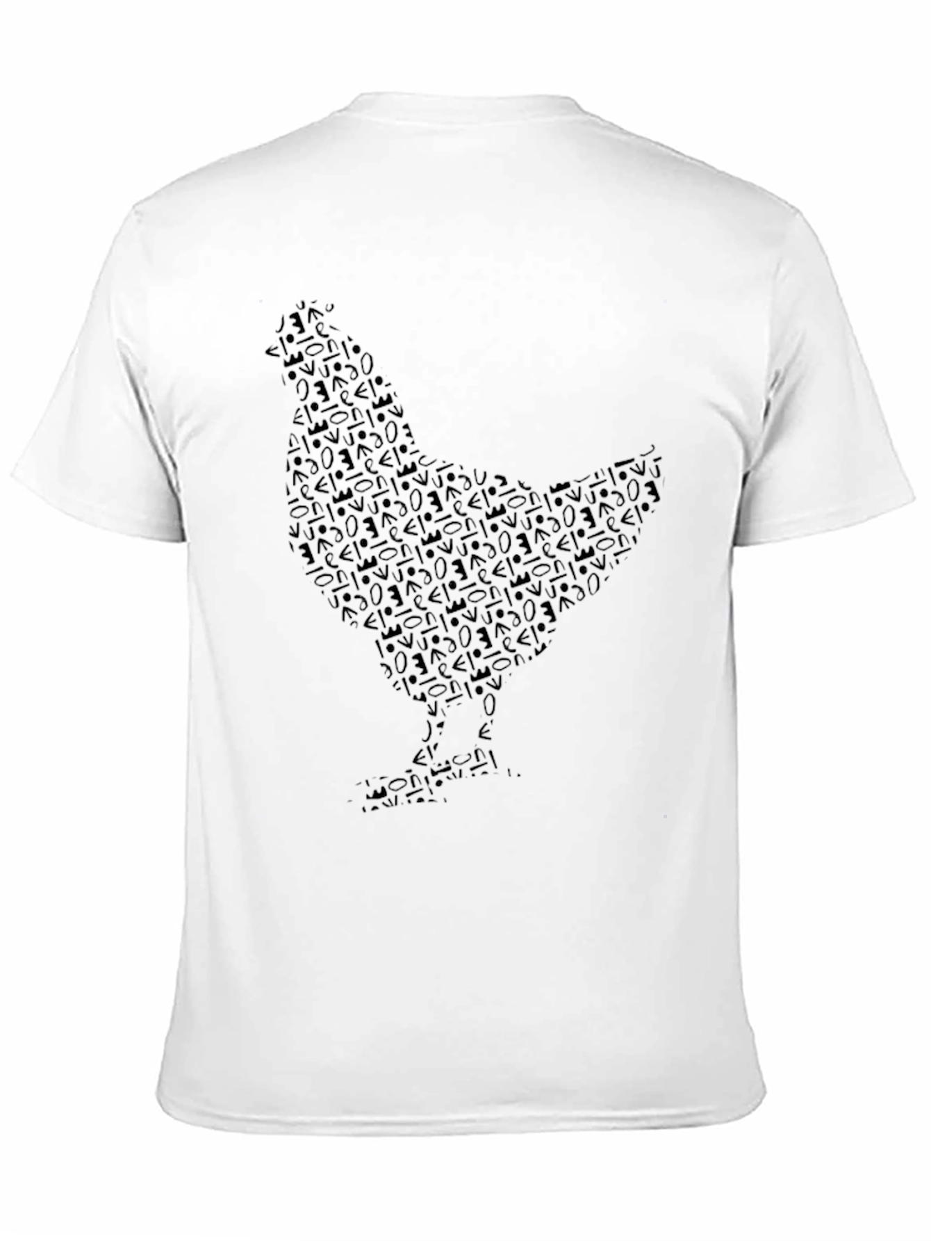 Abstract Chicken Graphic Black T-Shirt