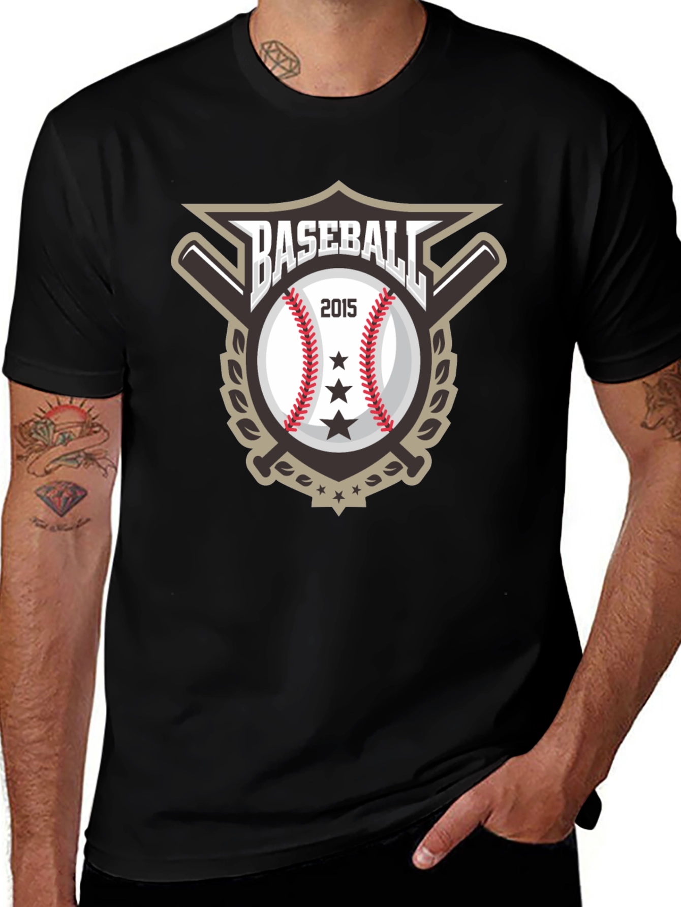 Baseball 2015 Graphic Tee - Stylish Black T-Shirt