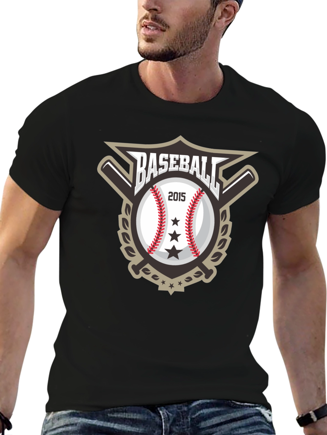 Baseball 2015 Graphic Tee - Stylish Black T-Shirt