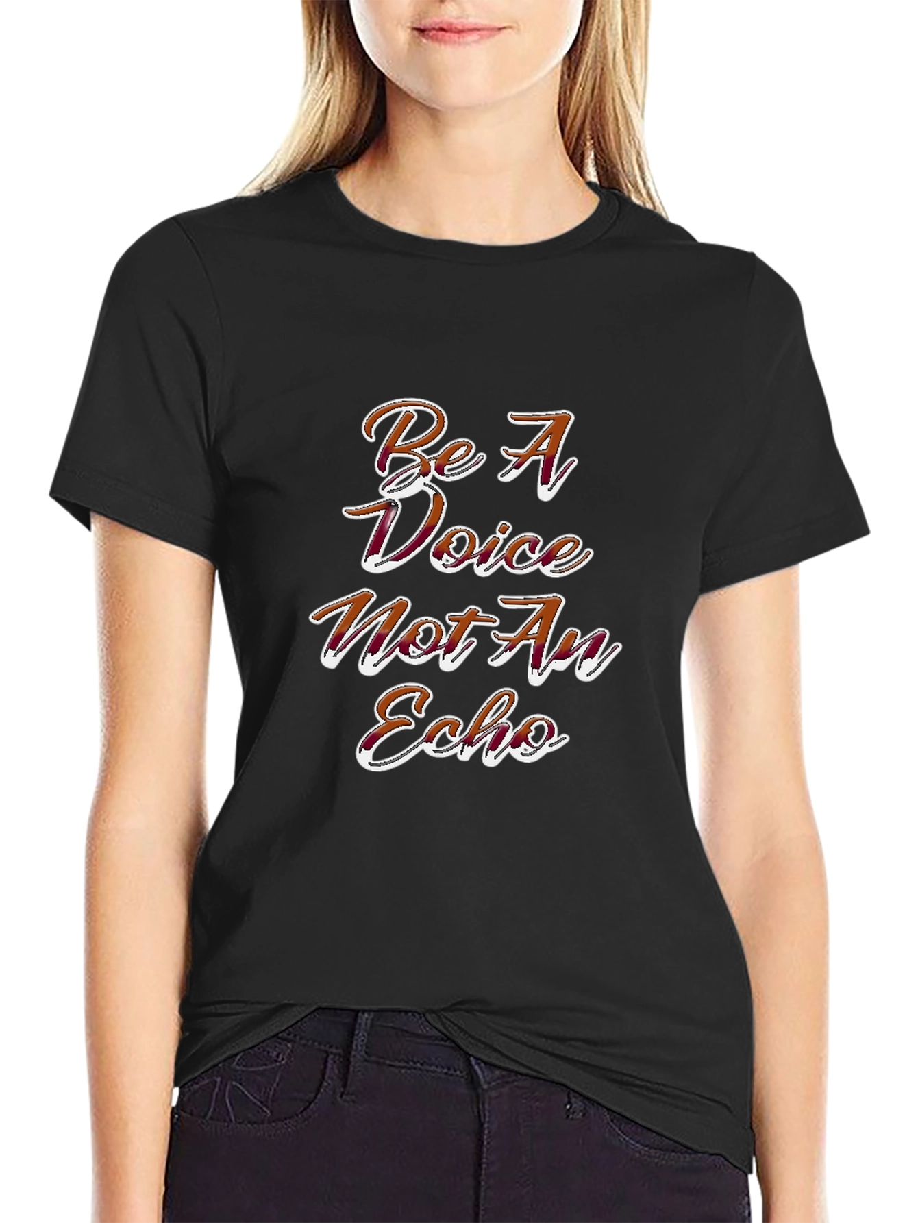 Be A Voice Graphic Tee - Motivational Black T-Shirt