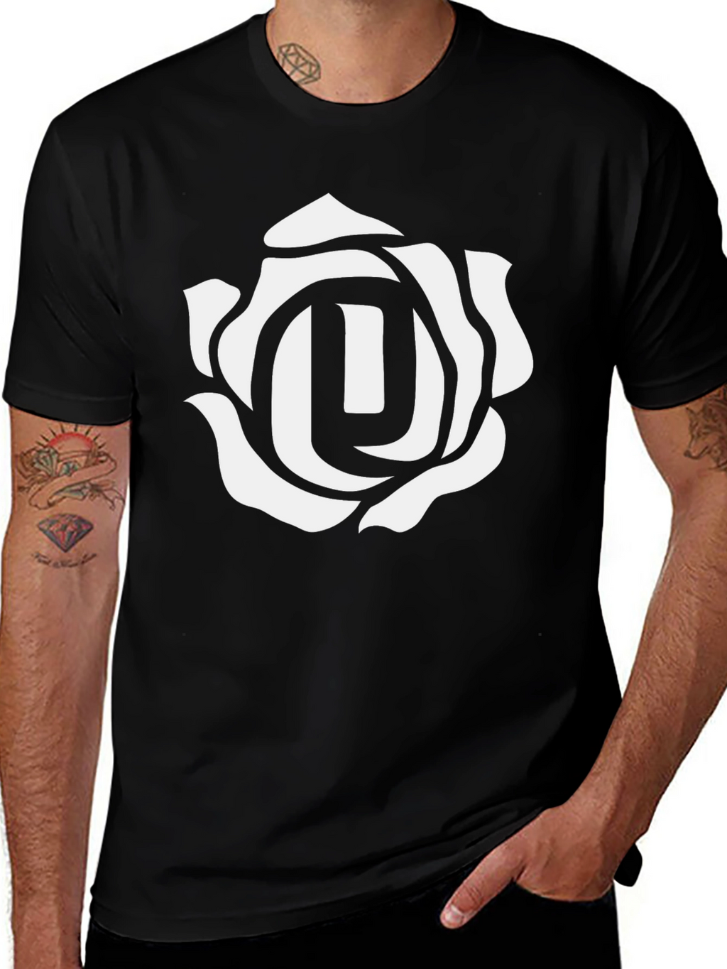 Rose Emblem Black T-Shirt