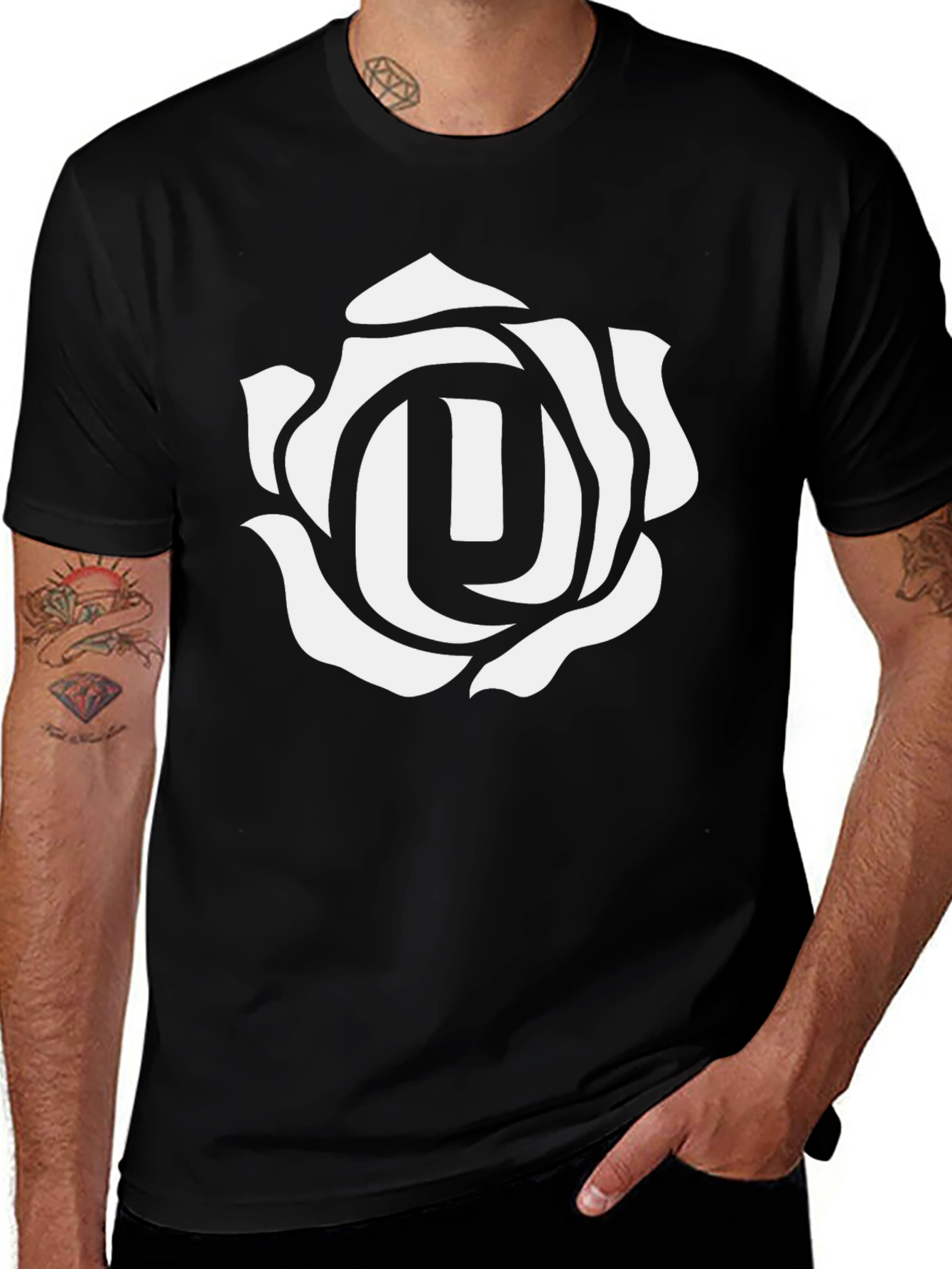 Rose Emblem Black T-Shirt