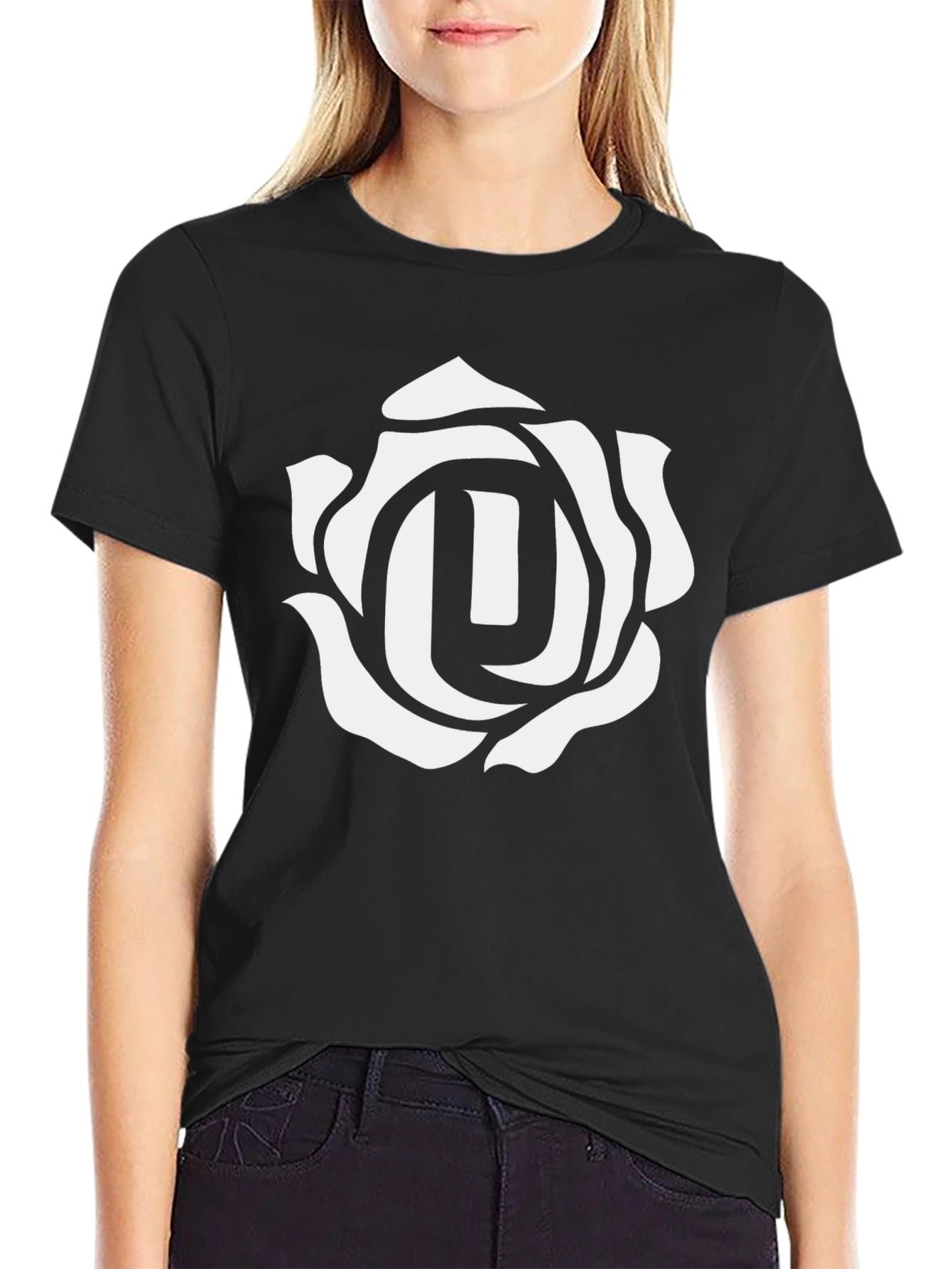 Rose Emblem Black T-Shirt