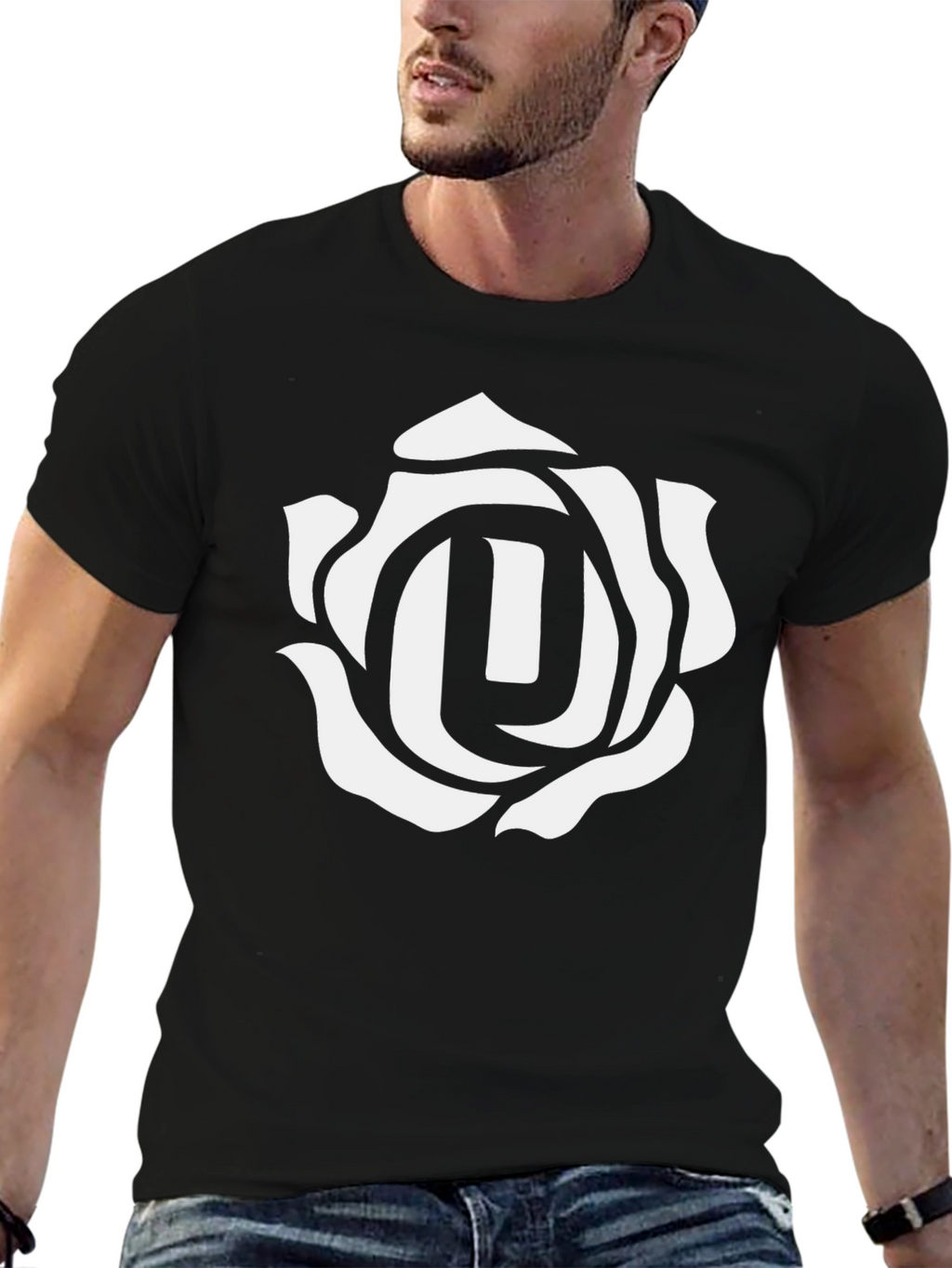 Rose Emblem Black T-Shirt