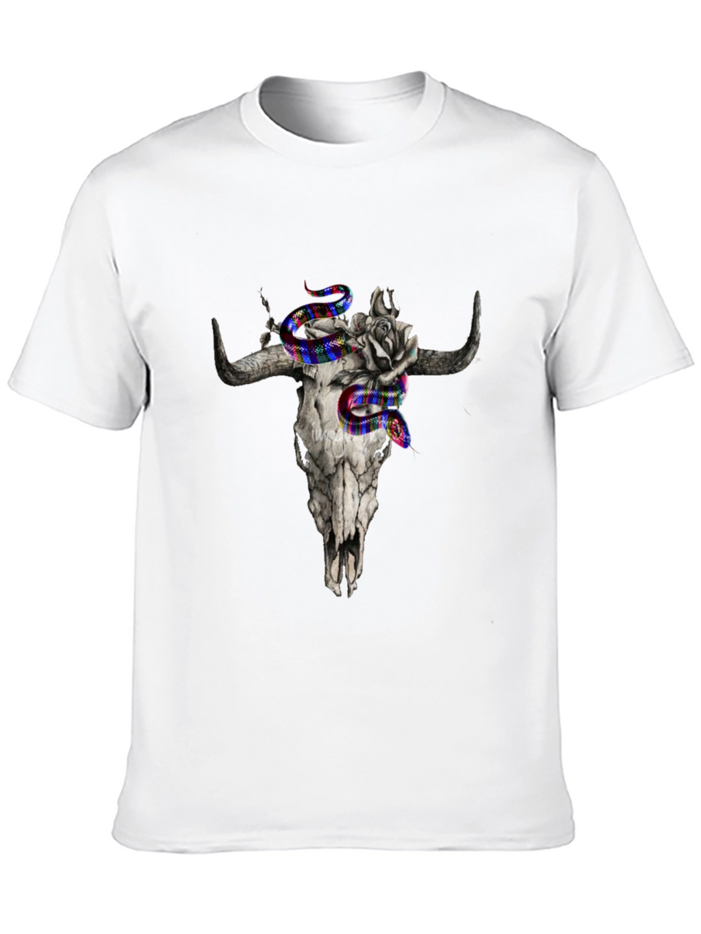 Skull & Snake Graphic Print Tee