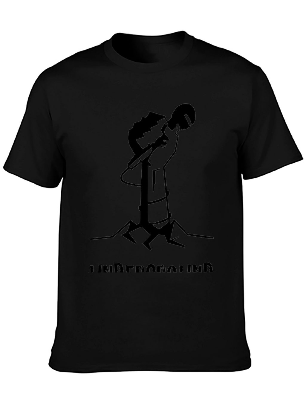 Underground Microphone Graphic Tee - Black