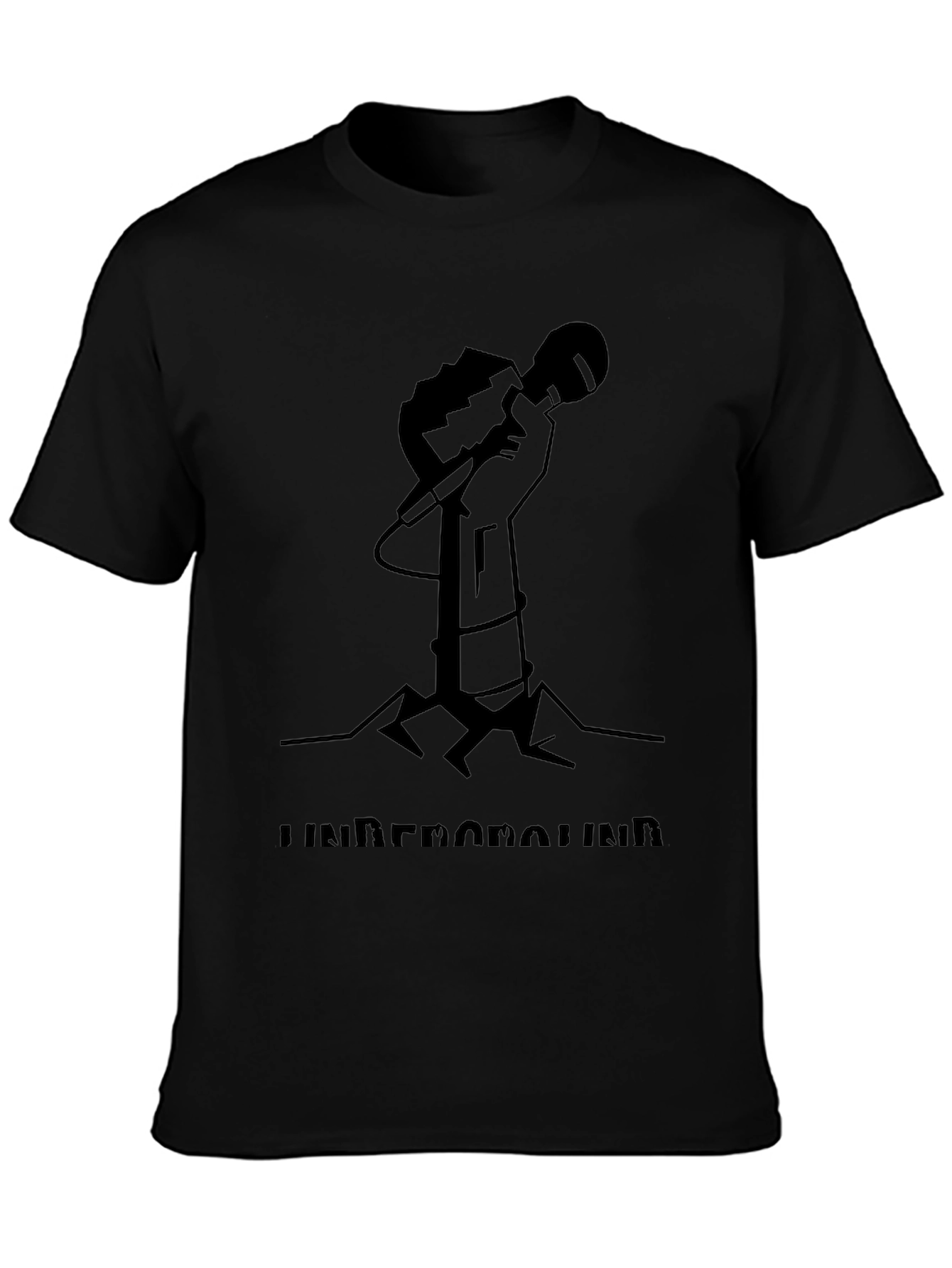Underground Microphone Graphic Tee - Black