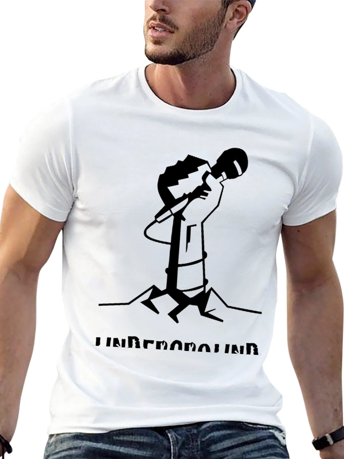 Underground Microphone Graphic Tee - Black