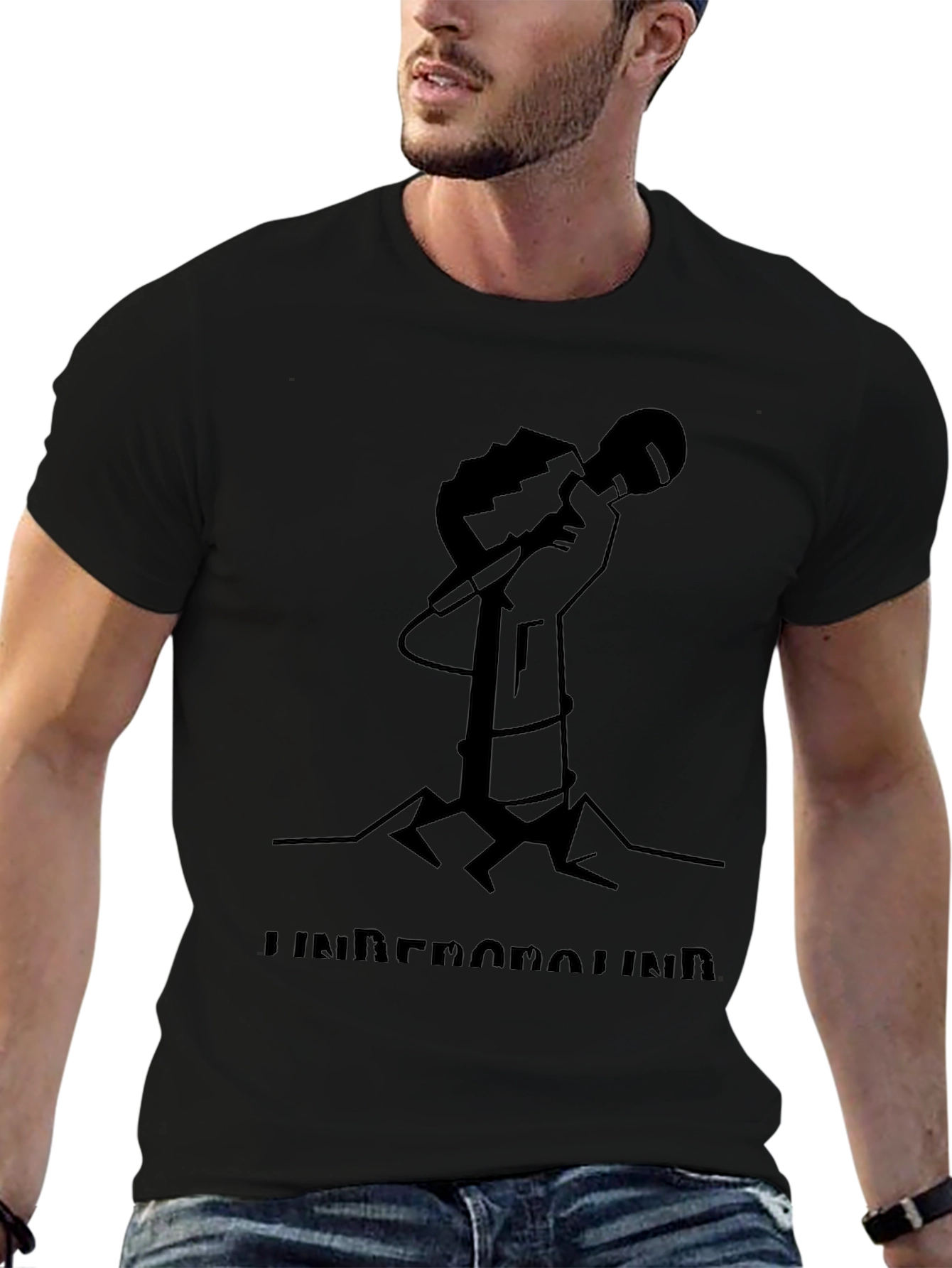 Underground Microphone Graphic Tee - Black