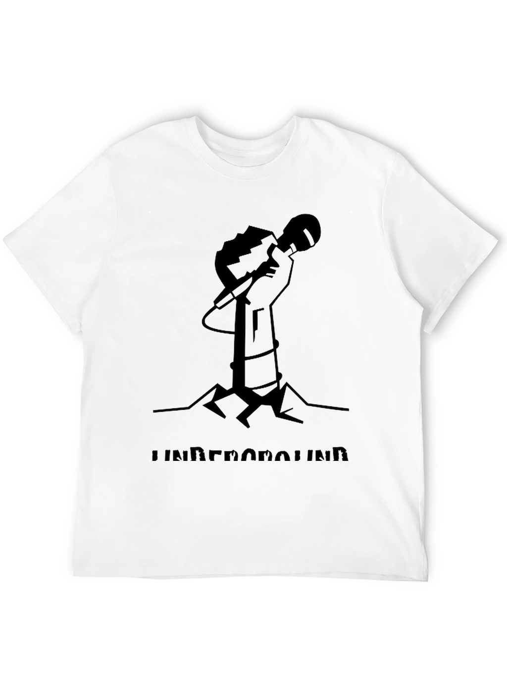 Underground Microphone Graphic Tee - Black