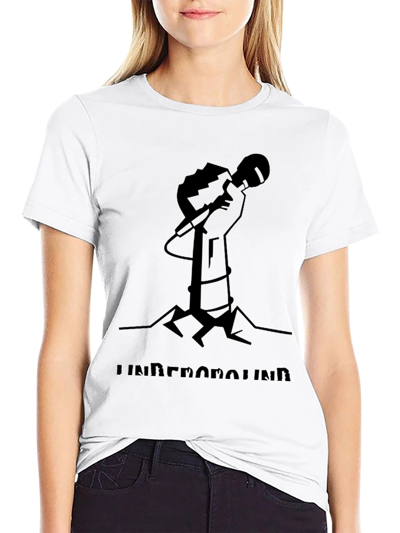 Underground Microphone Graphic Tee - Black