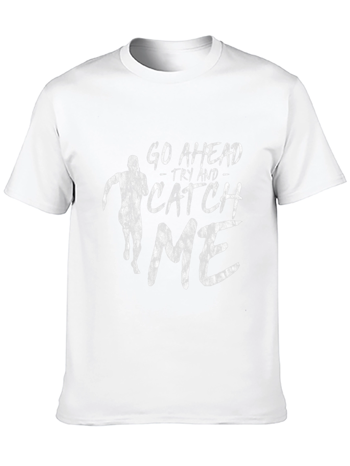 Go Ahead Catch Me Black Graphic T-Shirt