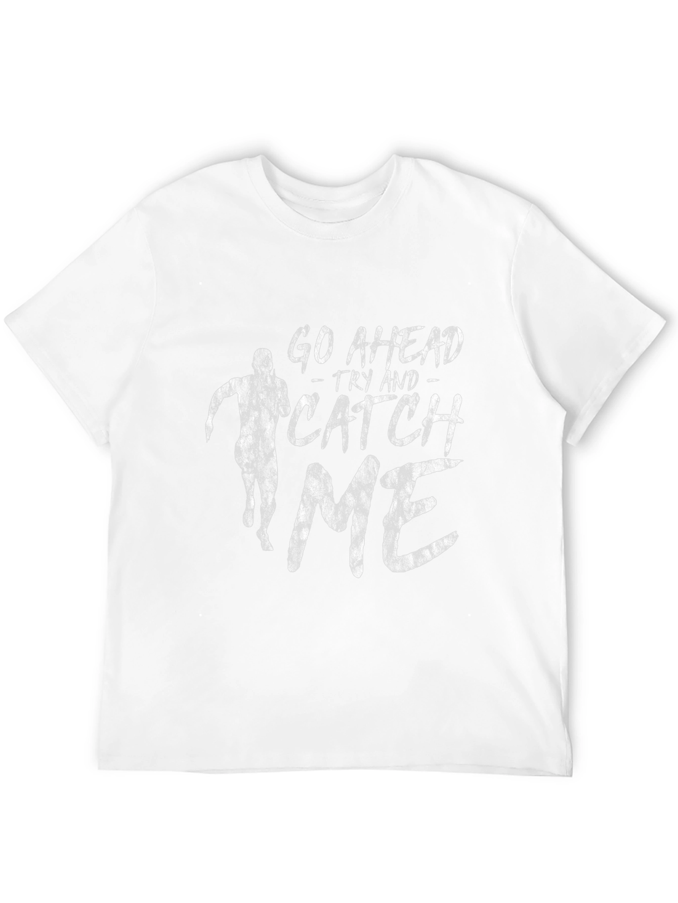Go Ahead Catch Me Black Graphic T-Shirt