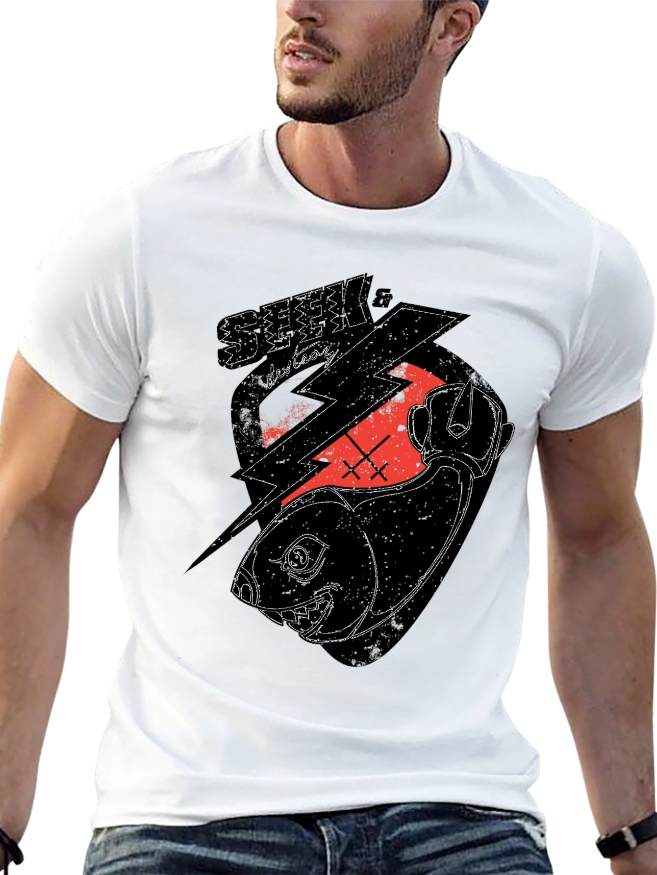 Seek & Destroy Graphic Tee - Black Cotton T-Shirt