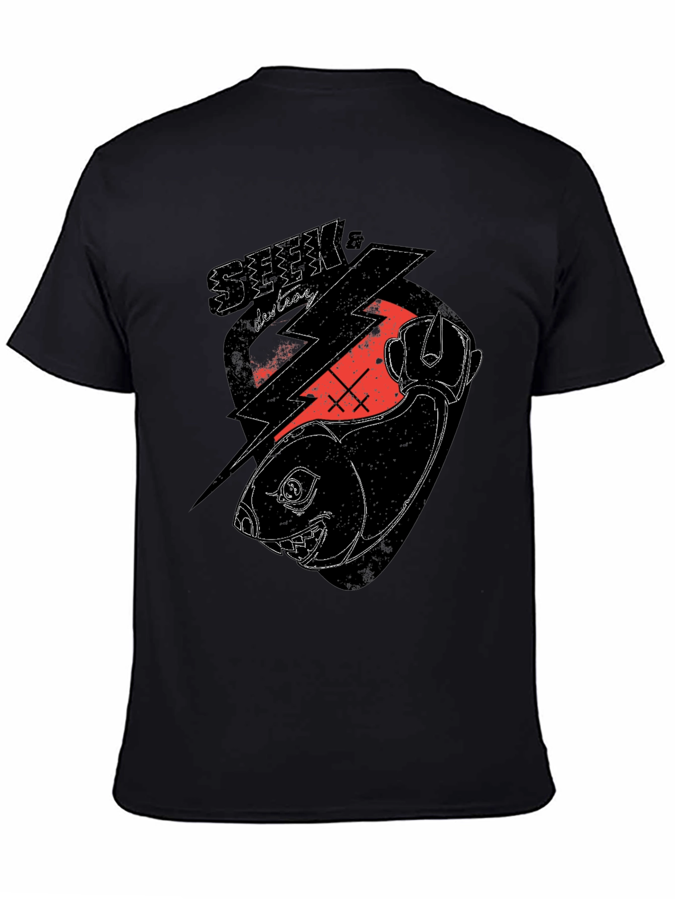 Seek & Destroy Graphic Tee - Black Cotton T-Shirt