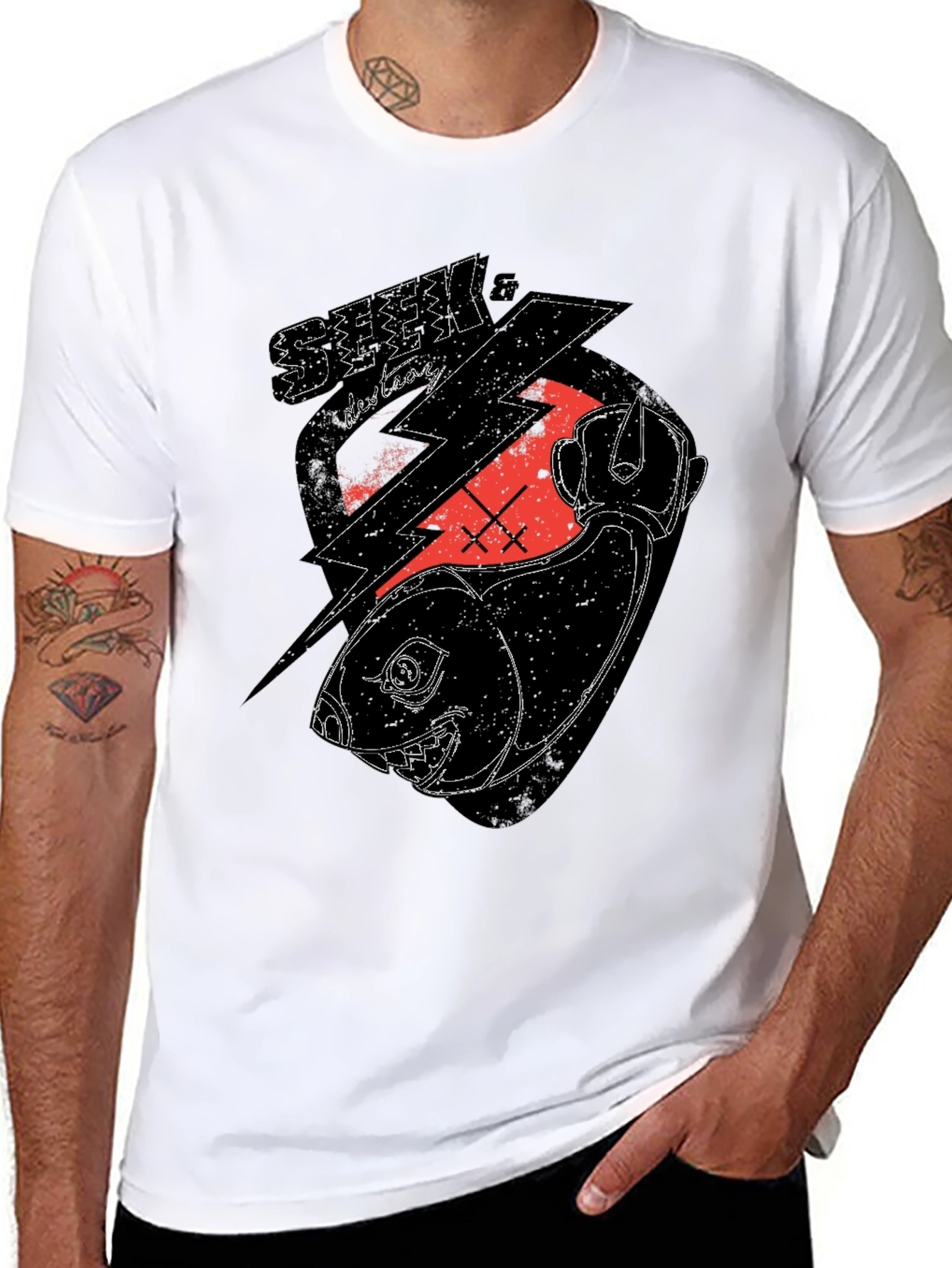 Seek & Destroy Graphic Tee - Black Cotton T-Shirt