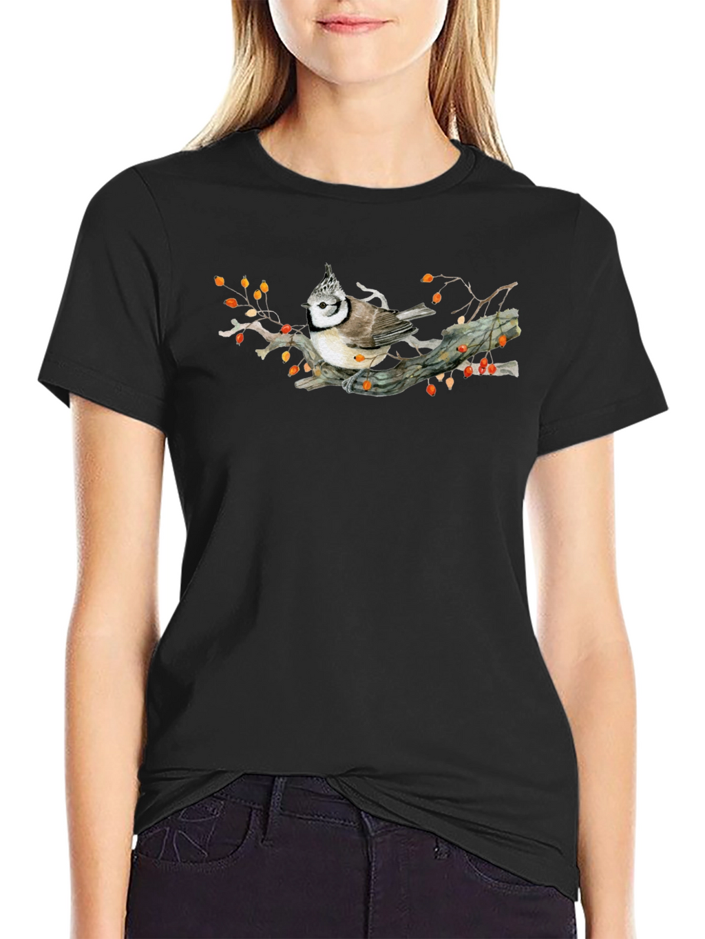 Bird on Branch Graphic T-Shirt