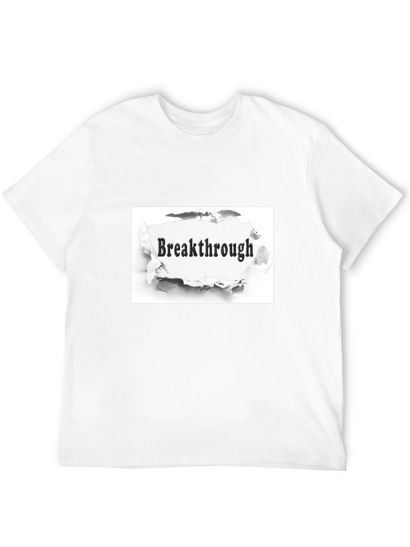 Breakthrough Graphic Tee - Unique Torn Paper Design