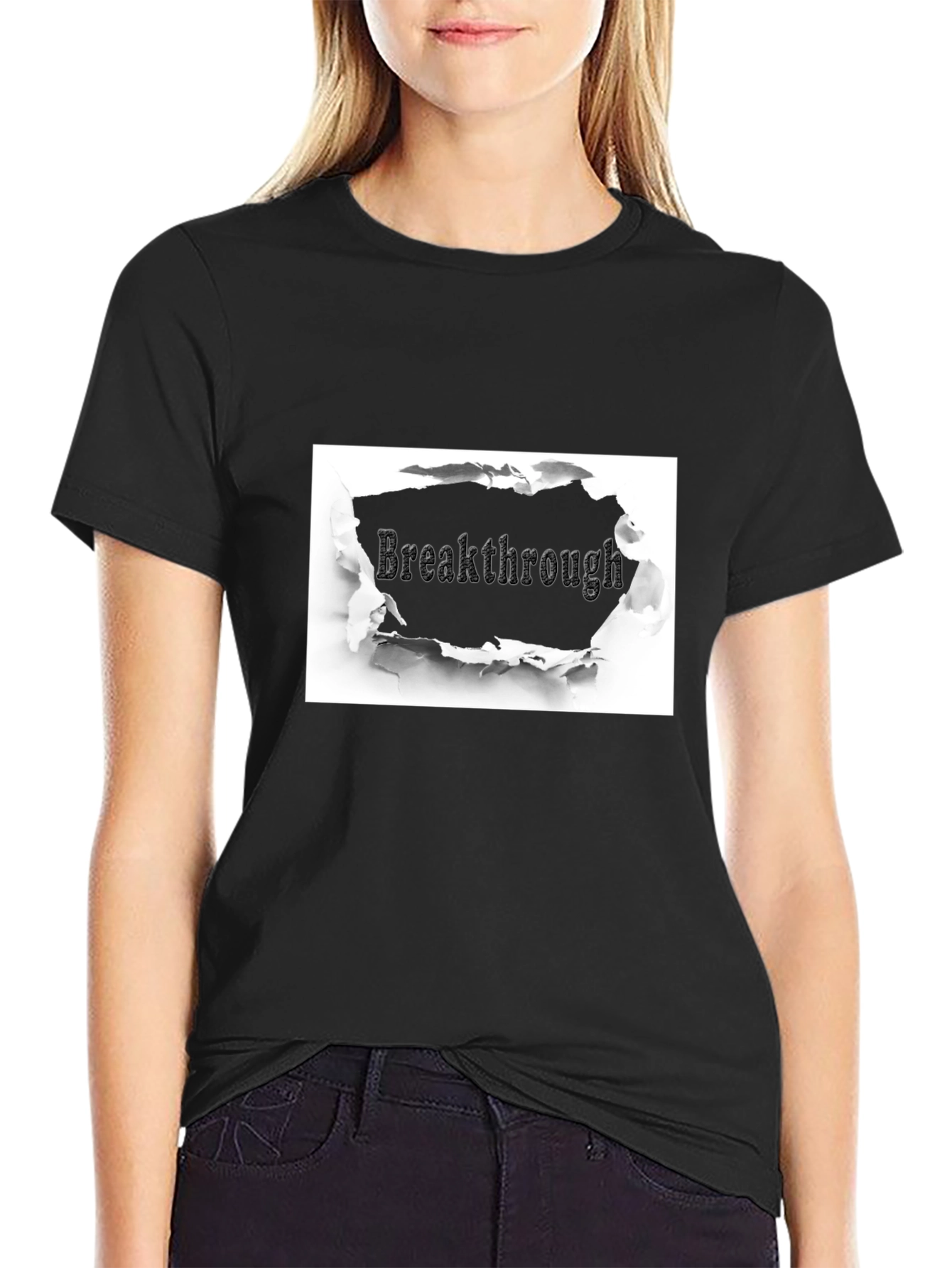 Breakthrough Graphic Tee - Unique Torn Paper Design