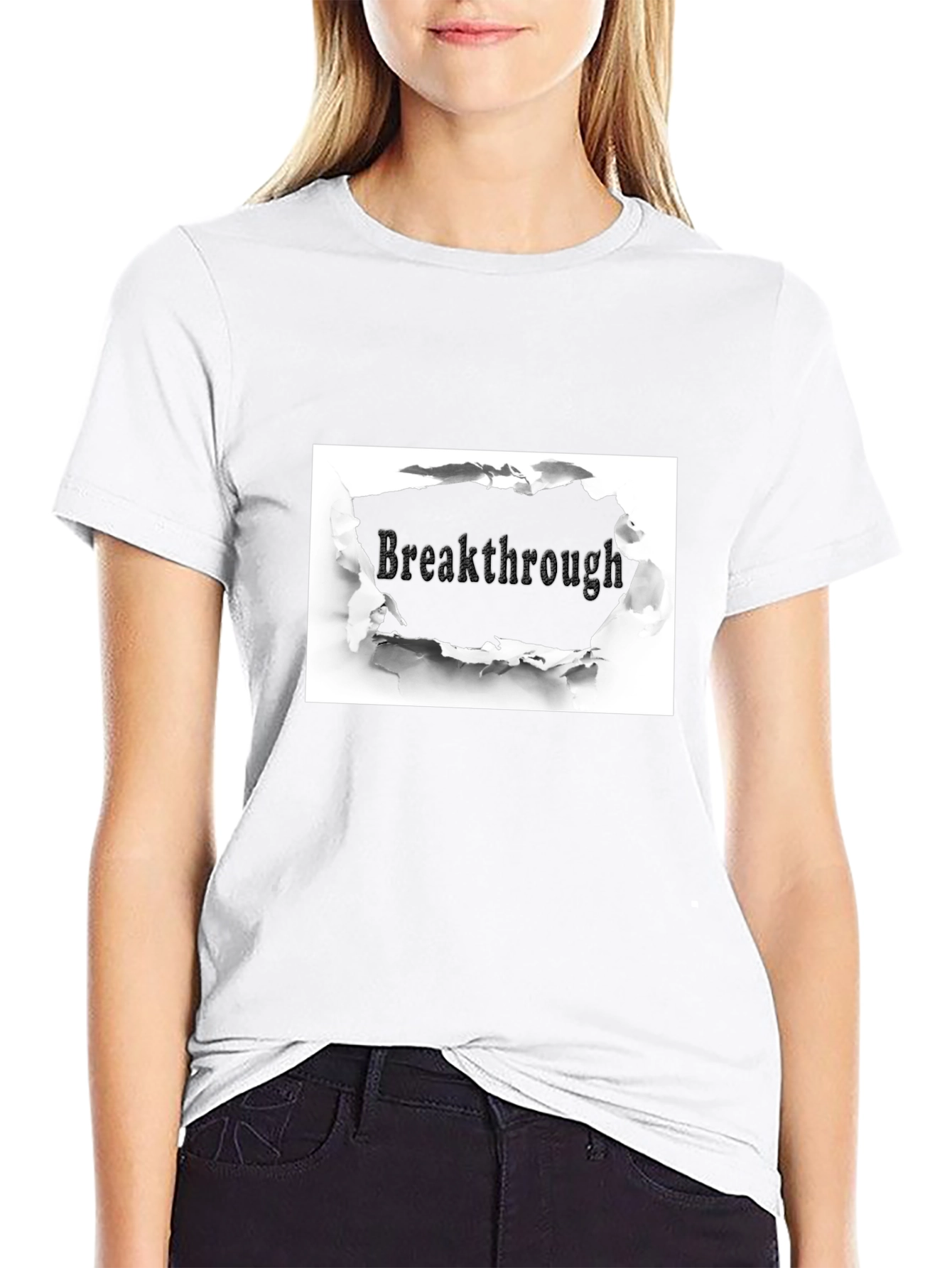 Breakthrough Graphic Tee - Unique Torn Paper Design