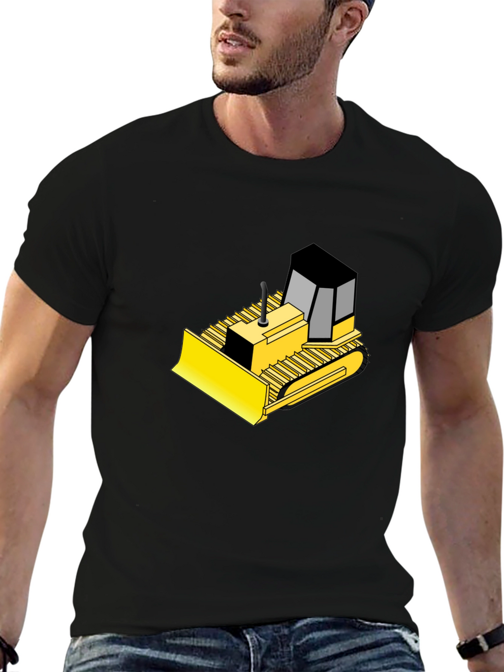 Bulldozer Graphic Black T-Shirt