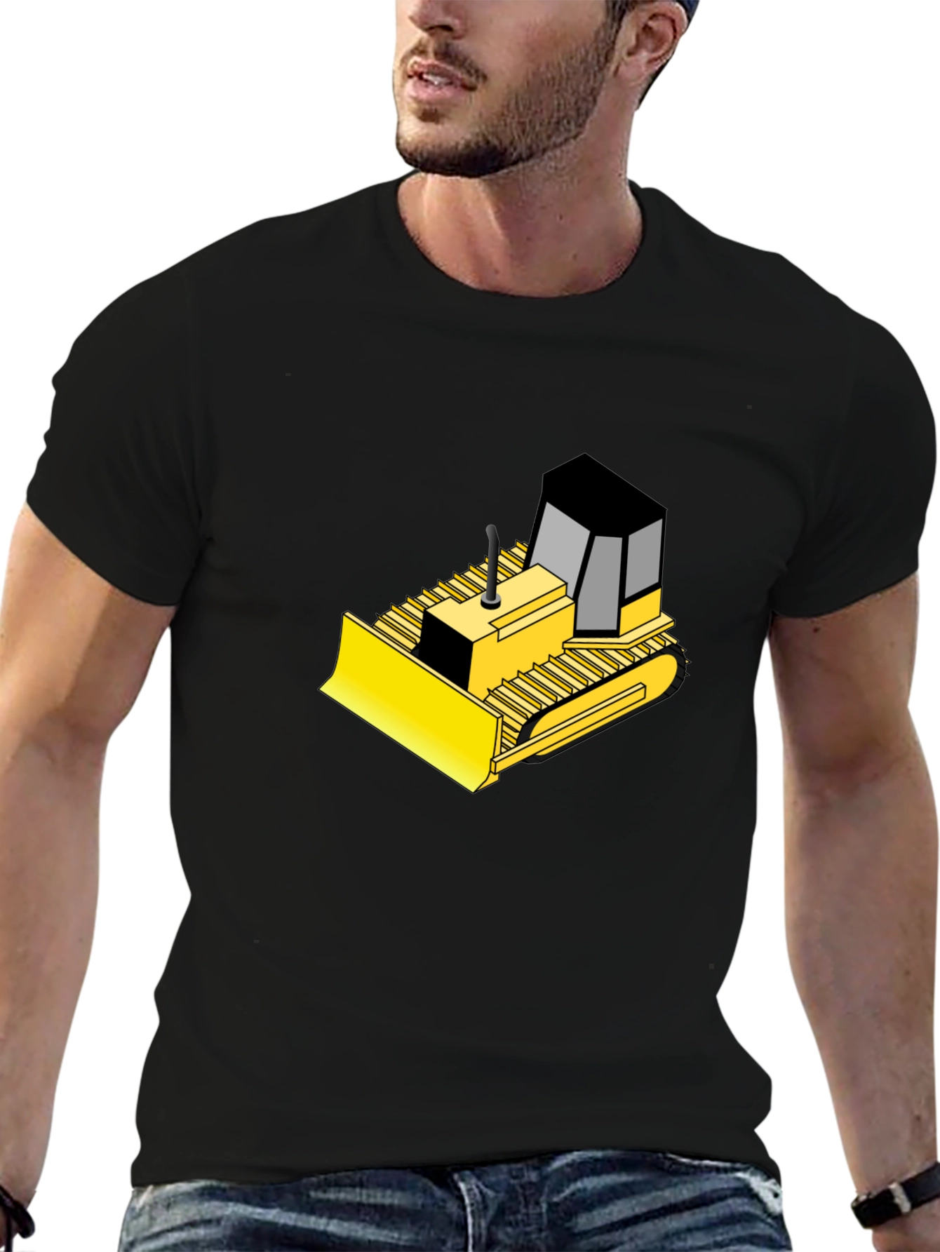 Bulldozer Graphic Black T-Shirt