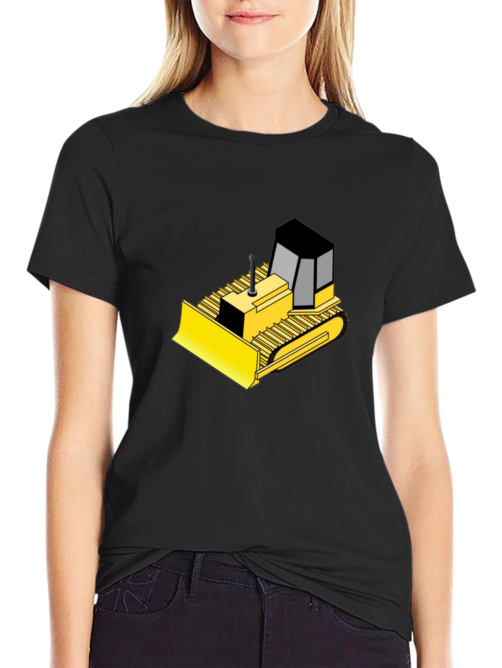 Bulldozer Graphic Black T-Shirt