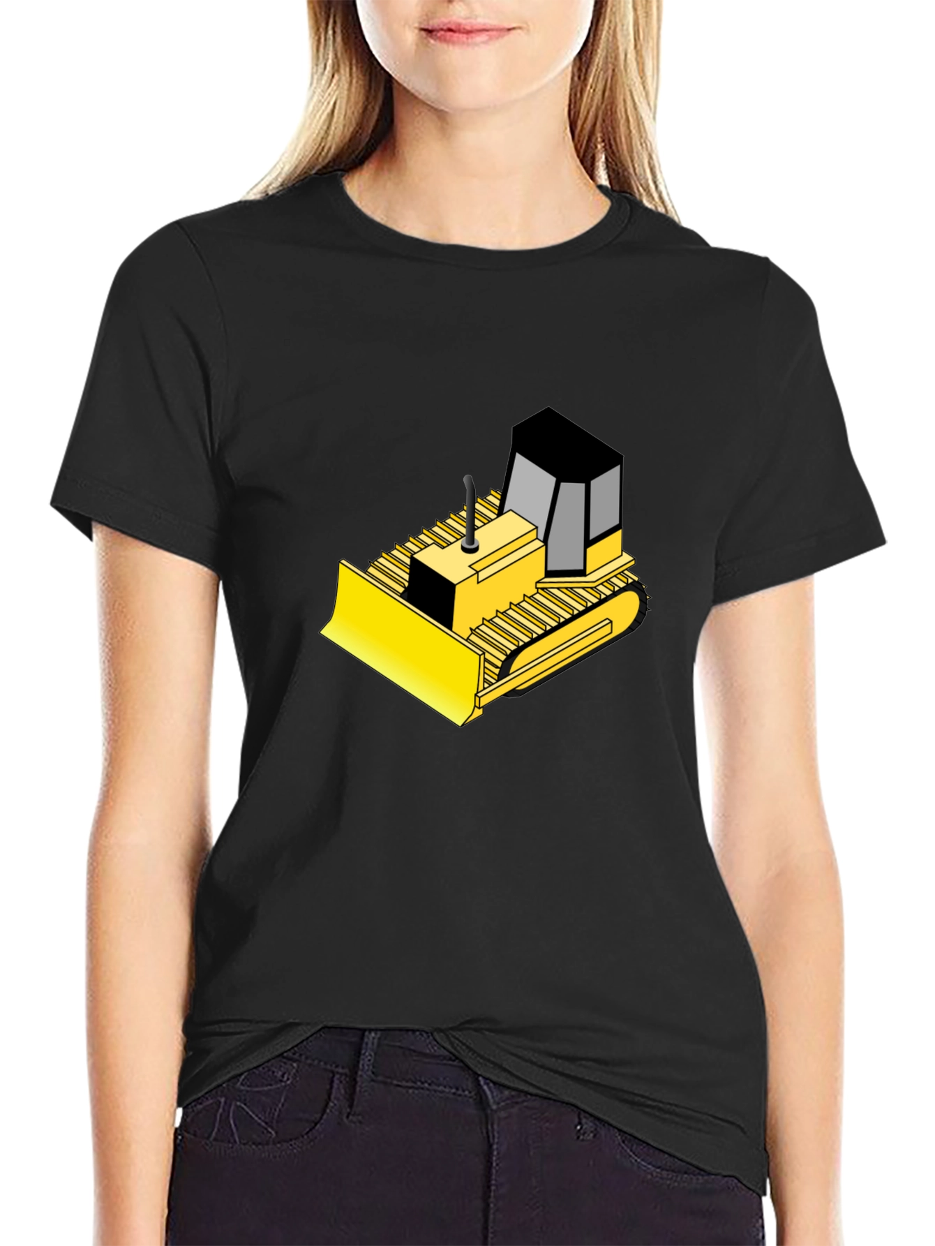 Bulldozer Graphic Black T-Shirt