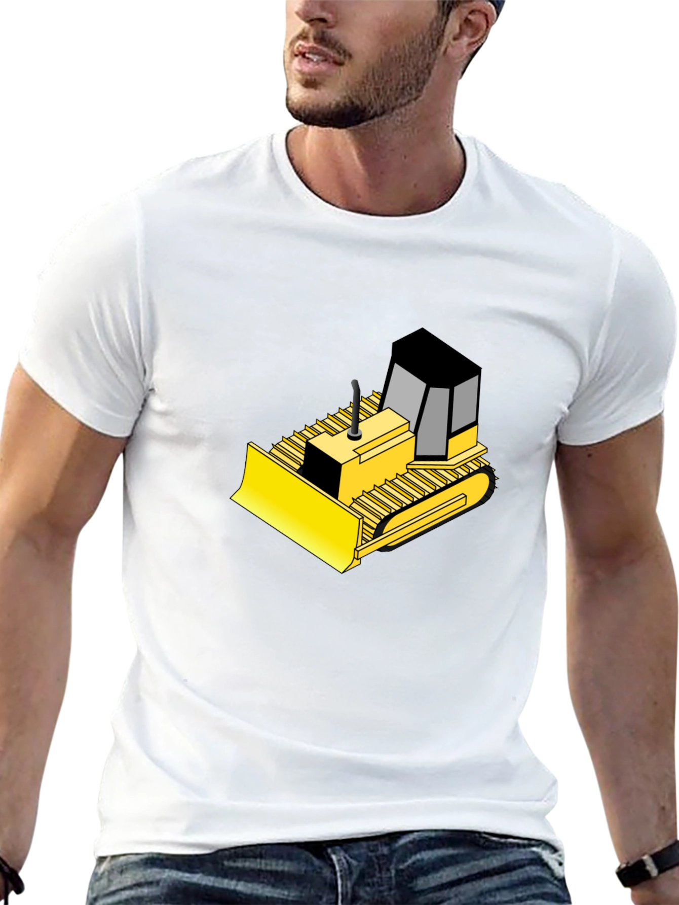 Bulldozer Graphic Black T-Shirt