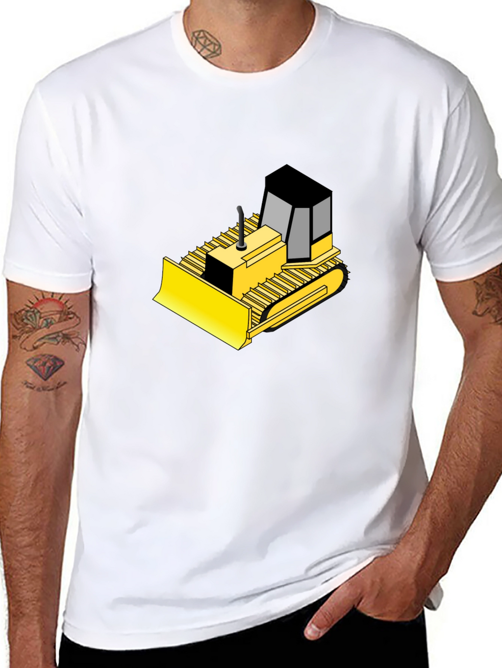 Bulldozer Graphic Black T-Shirt