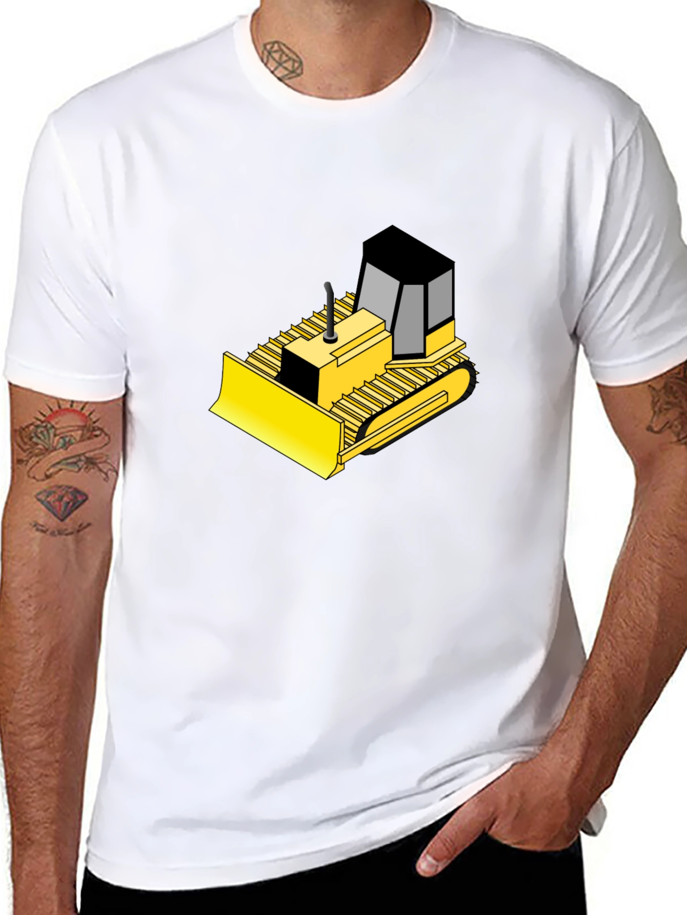 Bulldozer Graphic Black T-Shirt