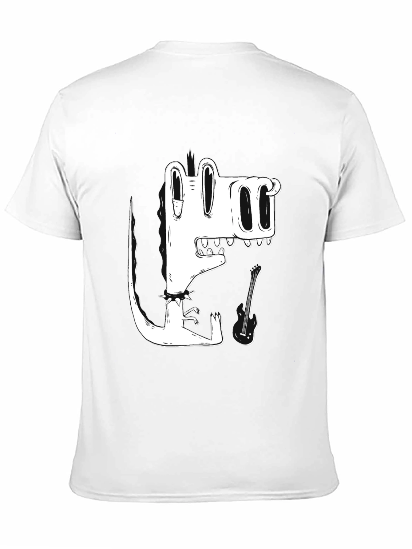 Black T-Shirt with Cool Cartoon Crocodile Graphic