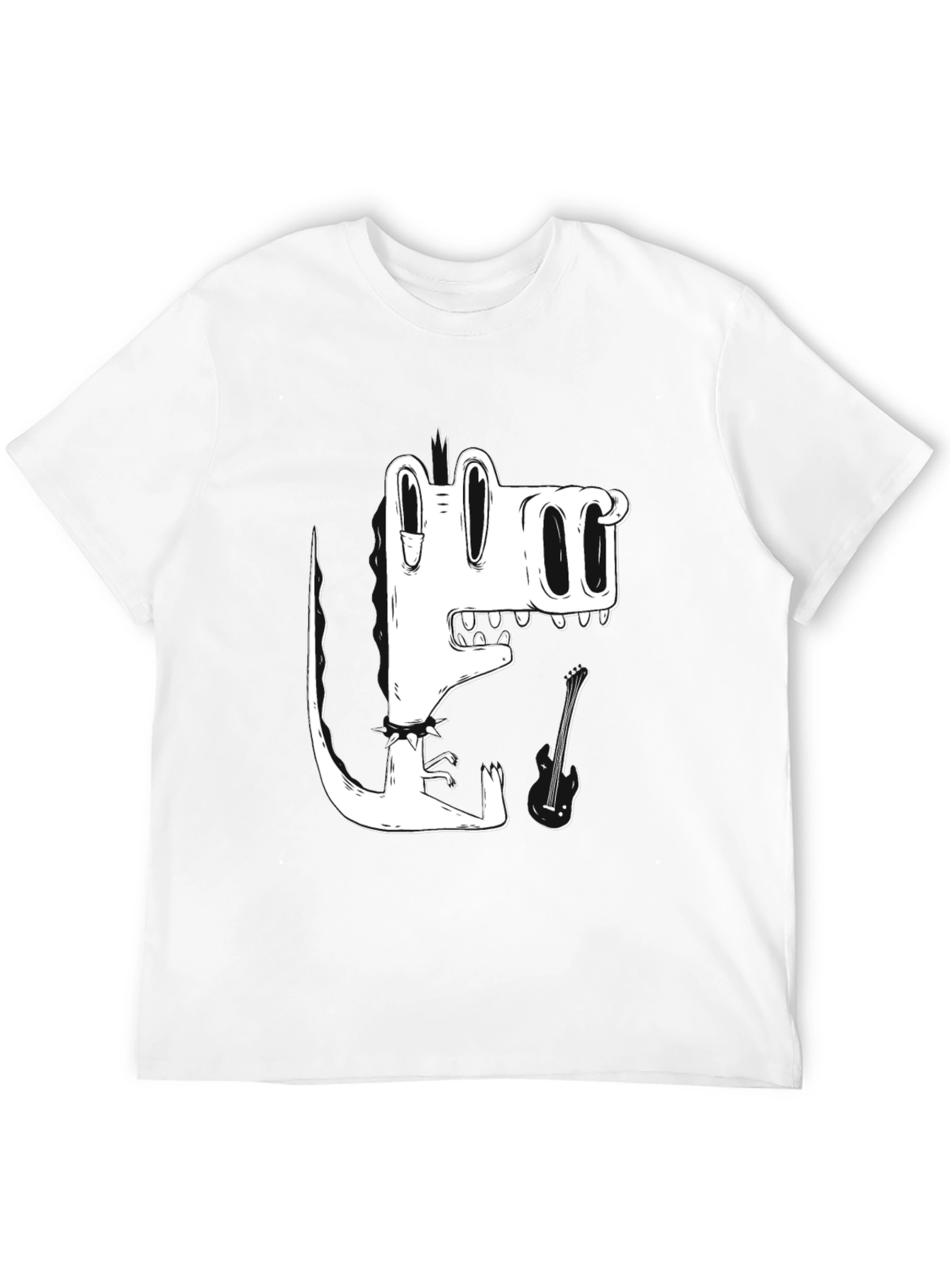 Black T-Shirt with Cool Cartoon Crocodile Graphic