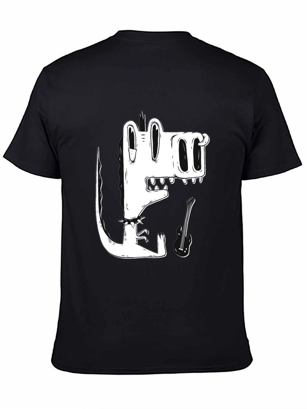 Black T-Shirt with Cool Cartoon Crocodile Graphic