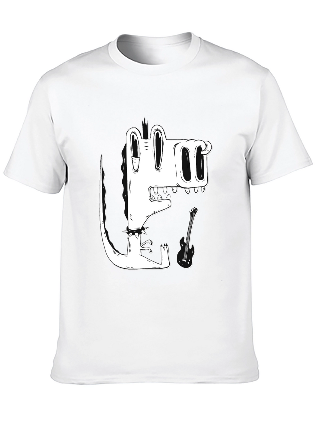 Black T-Shirt with Cool Cartoon Crocodile Graphic
