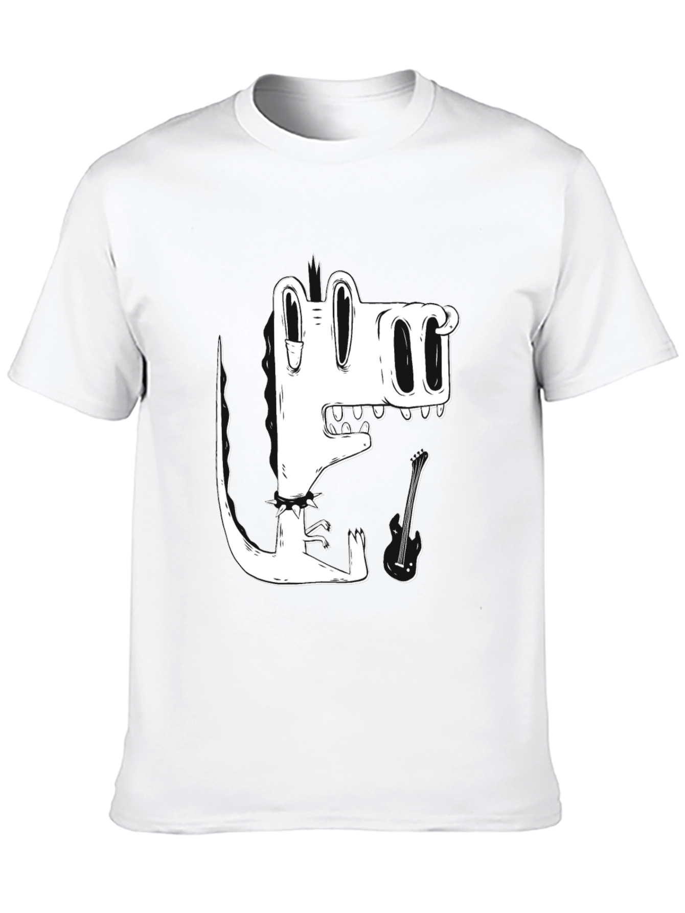 Black T-Shirt with Cool Cartoon Crocodile Graphic