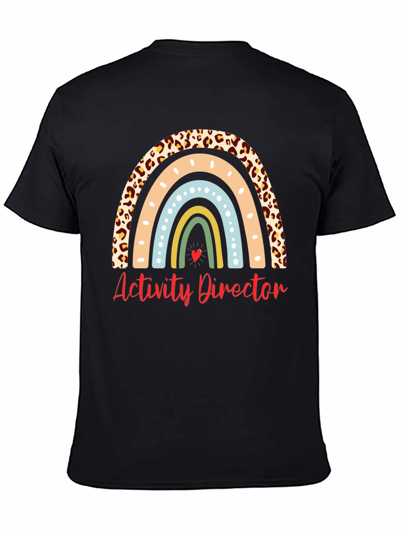 Activity Director Rainbow Leopard Print T-Shirt