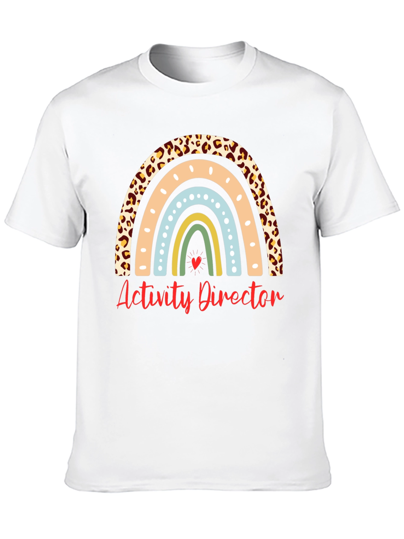 Activity Director Rainbow Leopard Print T-Shirt