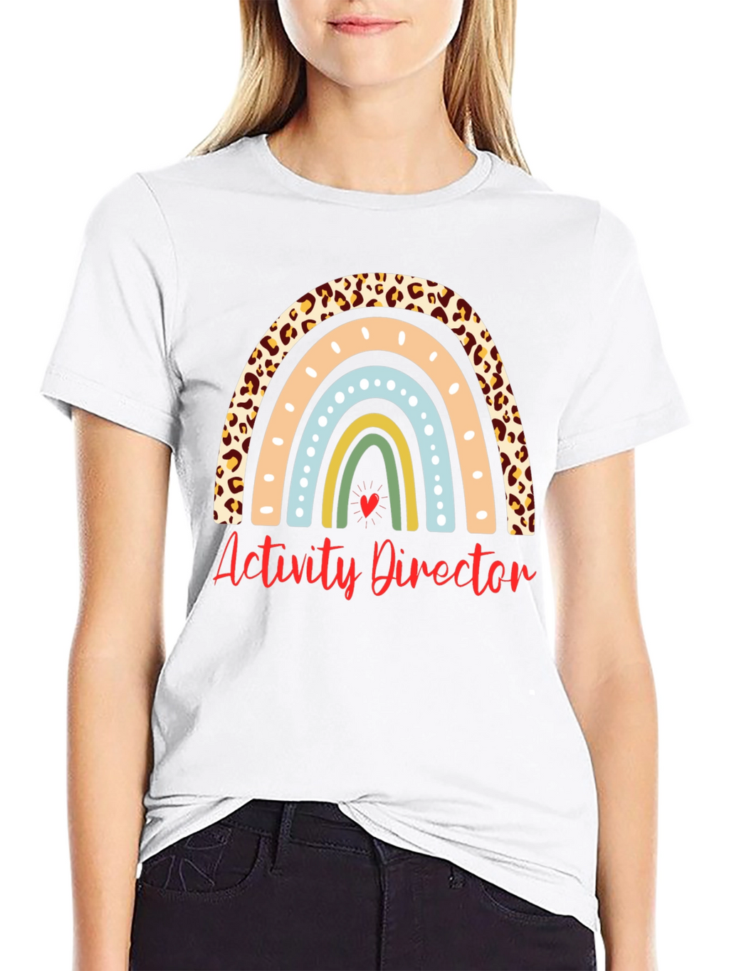 Activity Director Rainbow Leopard Print T-Shirt