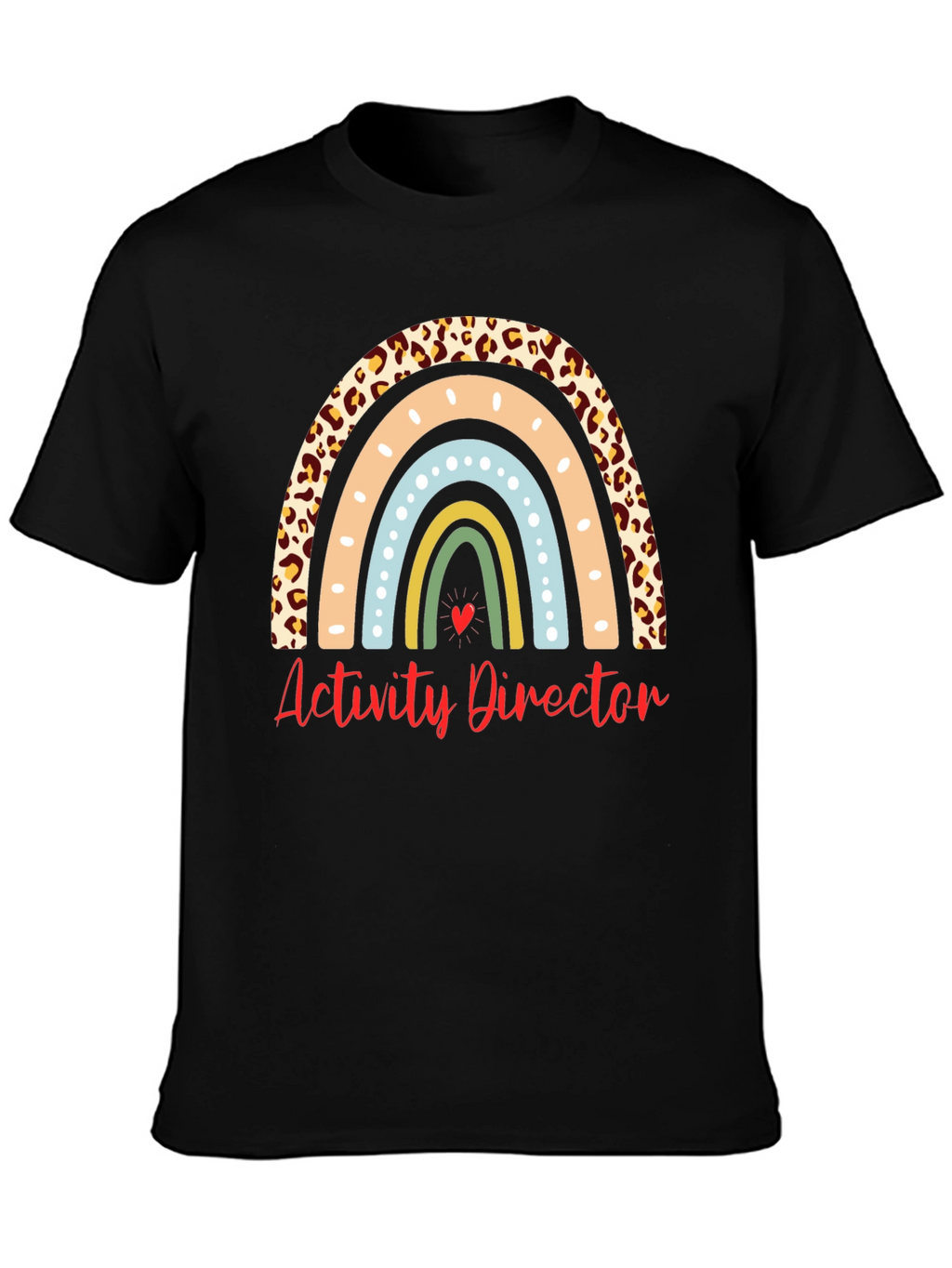 Activity Director Rainbow Leopard Print T-Shirt