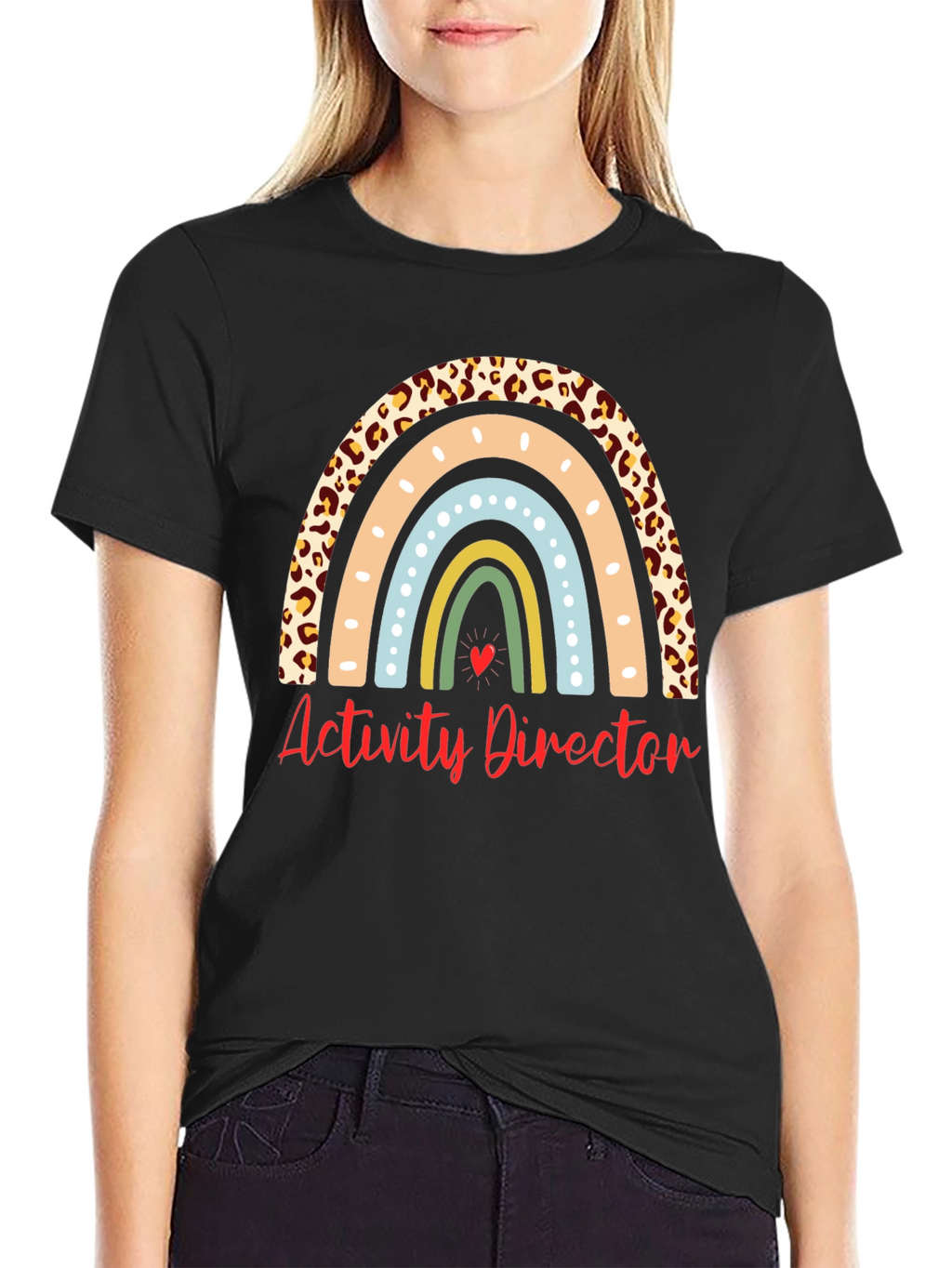 Activity Director Rainbow Leopard Print T-Shirt