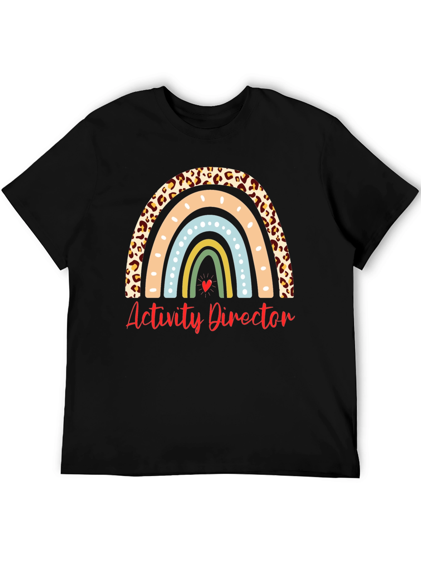 Activity Director Rainbow Leopard Print T-Shirt
