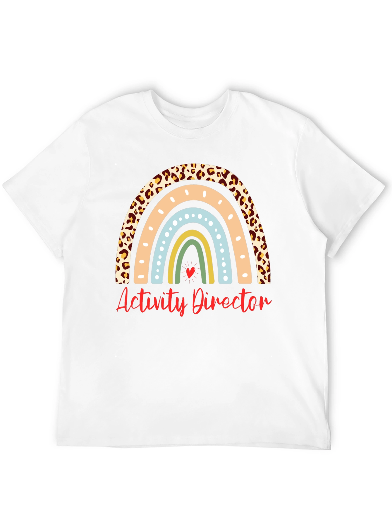 Activity Director Rainbow Leopard Print T-Shirt