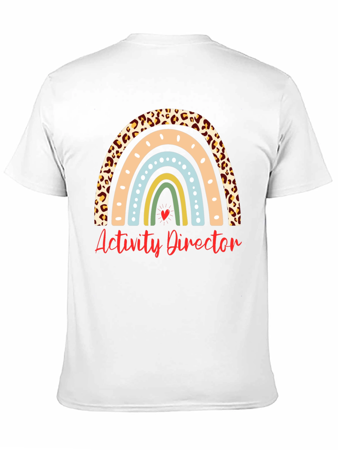 Activity Director Rainbow Leopard Print T-Shirt